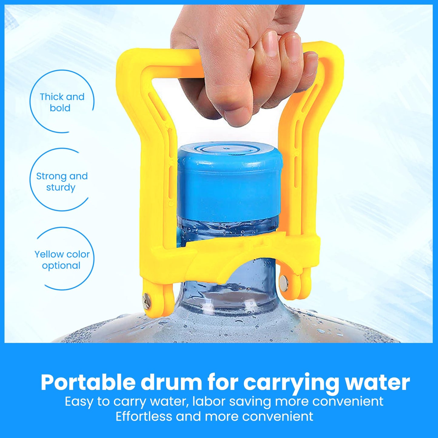 5 Gallon Water Bottle Lifter - Drinking Water Carrier With Handle - Lift Heavy Bottles Easily