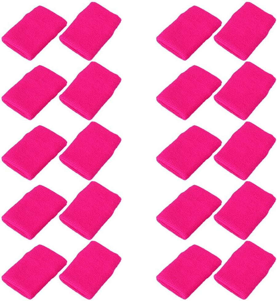 Mallofusa 10 Pack Colorful Sports Basketball Football Absorbent Wristband Party Outdoor Activity