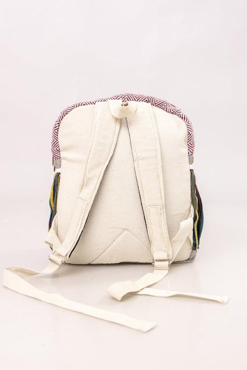 Shubhlaxmifashion Small Hemp Cotton Daypack Backpack - Multi-color, 14 Inch, 9L, Compact (13x14x5 Inch), Travel, Hiking, Adult, Unisex