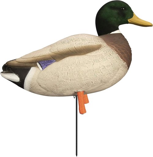 Higdon Outdoors Magnum Full-Body Mallard Duck Decoys with Bag | Realistic Movement for Waterfowl Hunting & Apex Stake System for Easy Setup | Variety Pack | Flocked Heads | 6pk