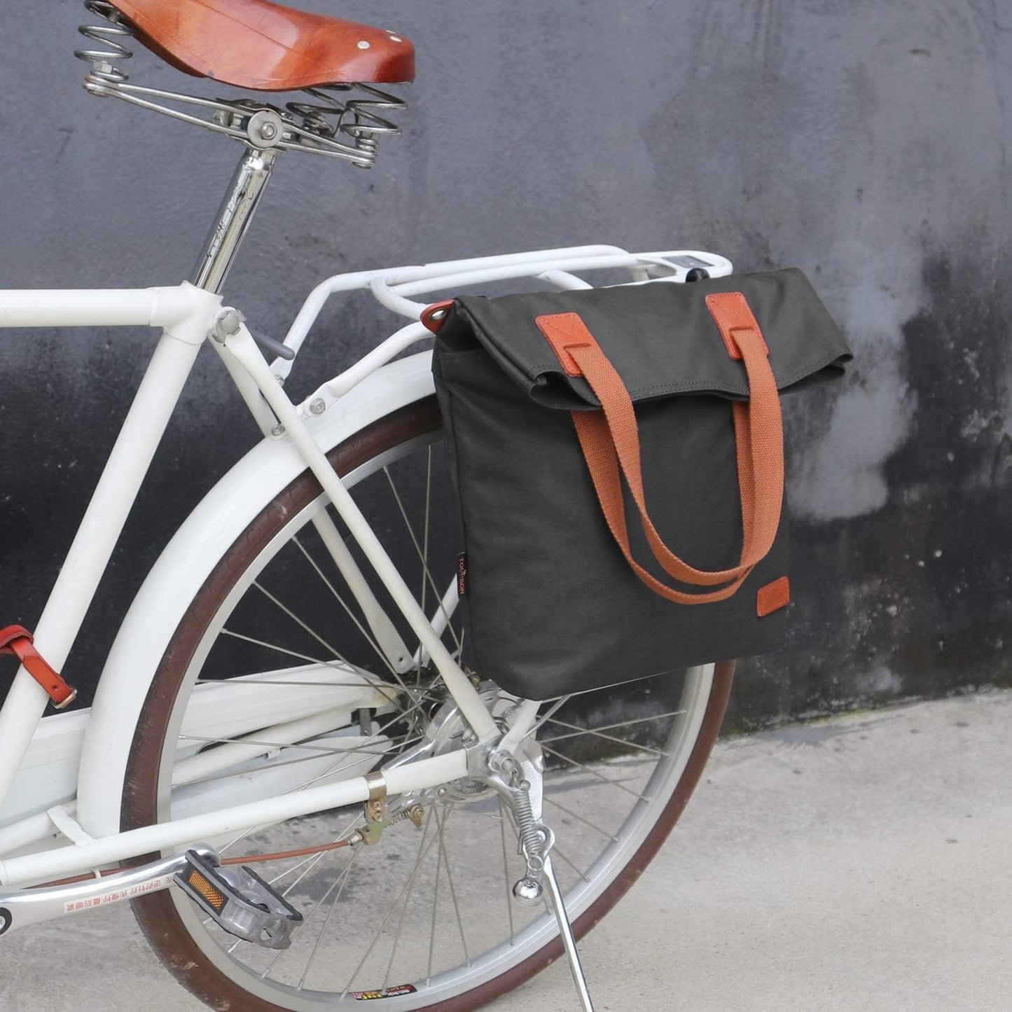 TOURBON Canvas Clip-On Quick-Release Bike Panniers Women's Shoulder Tote Bag