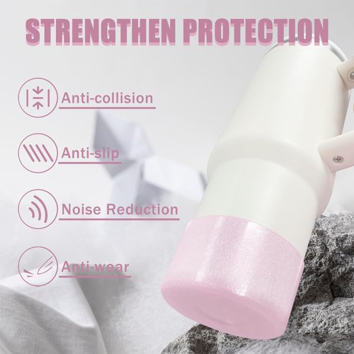 YWDOUJI Jelly Luster Glitter Silicone Transparent Boot for Stanley 20-40oz, Compatible with Hydro Flask or Other Water Bottle Tumbler, 2.85-3.0 inch Protective Anti-Slip Bottom Sleeve Cover