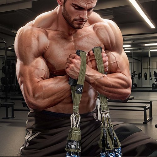 YLUERTDOO Covered Resistance Bands Set,Resistance Bands for Working Out with Handles,Door Anchor,Ankle Strap,40lbs to 80lbs Resistance Tubes with Protective Sleeves Anti-Snap,up to 300lbs