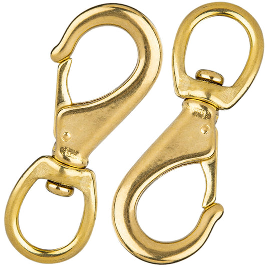 Faneta 4 inch Brass Swivel Snap Hooks Heavy Duty 3/4 inch Swivel Eye - Solid Brass Scuba Diving Clips #2 - Seadog Line, Anchor Lines, Bags, Belting, Leashes, Straps, Luggage, Leathercarft (Pack of 2)
