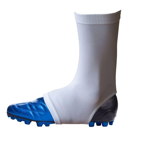 Pure Athlete Football Spats - Cleat Covers and Lace Band Sleeves for Turf Sports, Soccer, Cycling, Lacrosse, Drip Made for WR and Youth Players, Keeps Your Laces Tied (White, L)