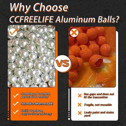 CCFREELIFE 50ct .68 Cal Self Defense Aluminum Balls, Fit for SD/LE T4E HDS HDR with Max Power for Training and Target Practice (7.3 Grams)