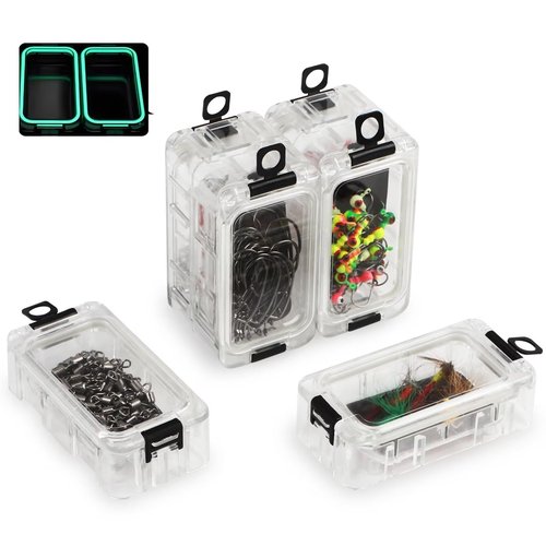 Dovesun Small Fishing Tackle Box Organizer Assembly Fishing Tackle Box Organizer Tackle Tray with Magnet Transparent 8PCS