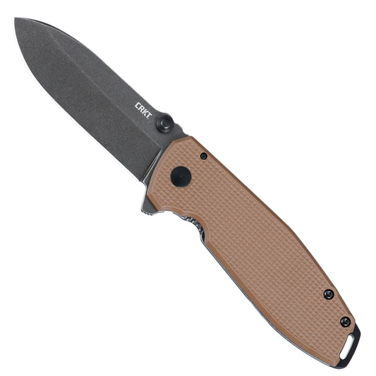 CRKT Squid XM Everyday Carry Assisted Folding Knife with Frame Lock: D2 Plain Edge Blade, G10 Handle, Pocket Clip, 2495B