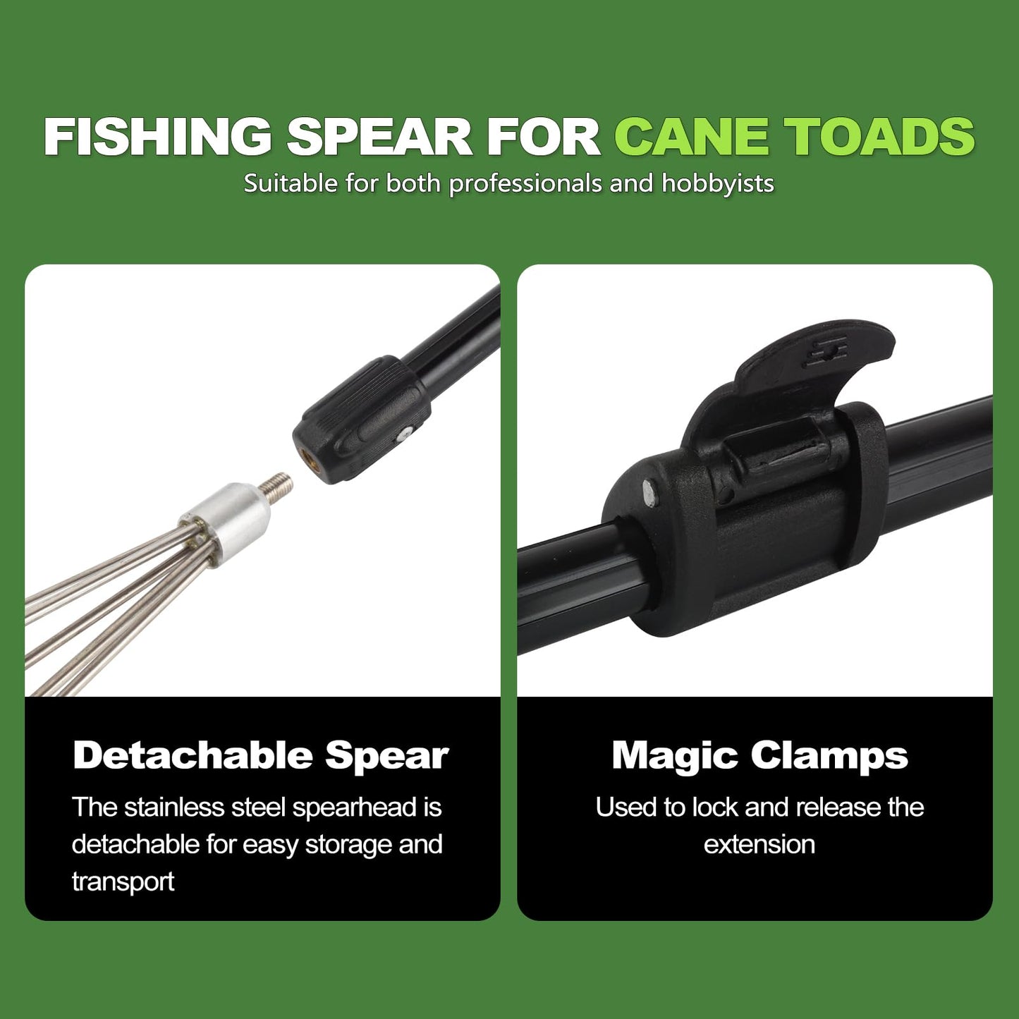 Fishing Harpoon Spear Gig Gaff Fork Hook for Frog Cane Toad Bullfrogs Bufo Flounder Fish Mole Remove Trap Catching