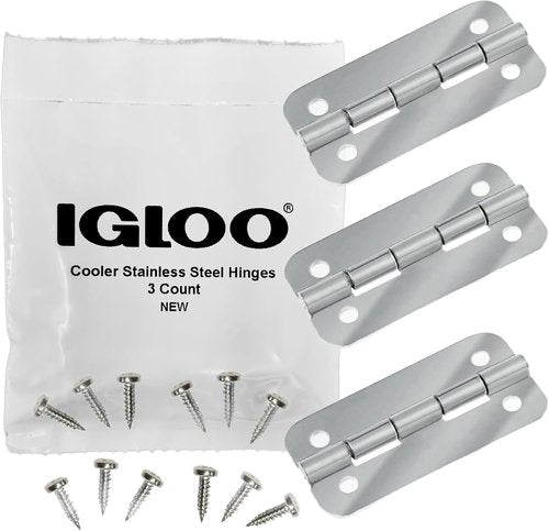 Igloo Cooler Heavy Duty Stainless Steel Hinges for Ice Chests (Set of 3)