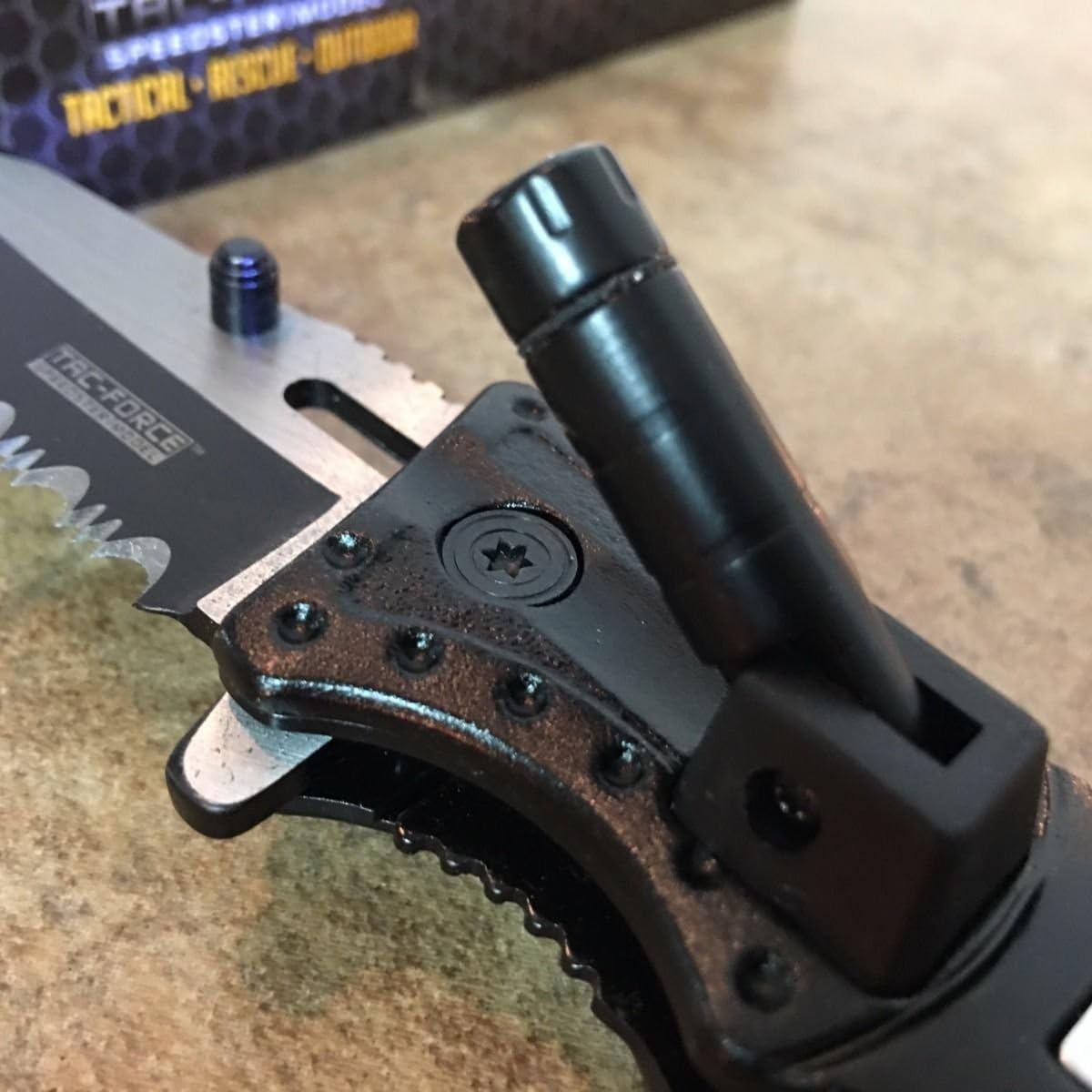 MTECH USA TAC Force TF-835 Series Spring Assist Folding Knife, Two-Tone Half-Serrated Blade, 4.5-Inch Closed
