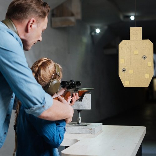 Qilery 9000 Pcs/ 9 Rolls Target Pasters 0.87 Inches Square Target Stickers Self Adhesive Shooting Stickers Kraft Paper Labels for Pistol Shooting Range Practice, 1000 Per Roll(Kraft Color)