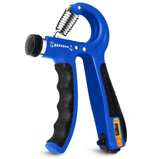 Hand Grip Strength Trainer with Adjustable Resistance 10-130lbs (4.5-59kg), Forearm Hand Grip Strength Exerciser for Muscle Building, Injury Recovery, and Therapy Stress Relief, Blue