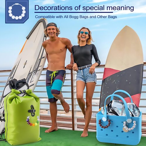 Tennis Charms for Bogg Bag,2 Pcs Wooden Beads Sport Charms for Bogg Bag and Blank Wooden Keychain,Decorative Accessories Charms Compatible with Beach Bag,Rubber Tote,Backpack Bag