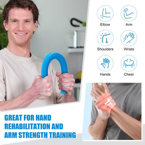 Silipull 4 Pcs Flexible Resistance Therapy Bars Twist Grips,Flexible bar Twist and Bend Resistance Bar for Therapy,Tennis Elbow, Golfer's Elbow(Pastel Color)