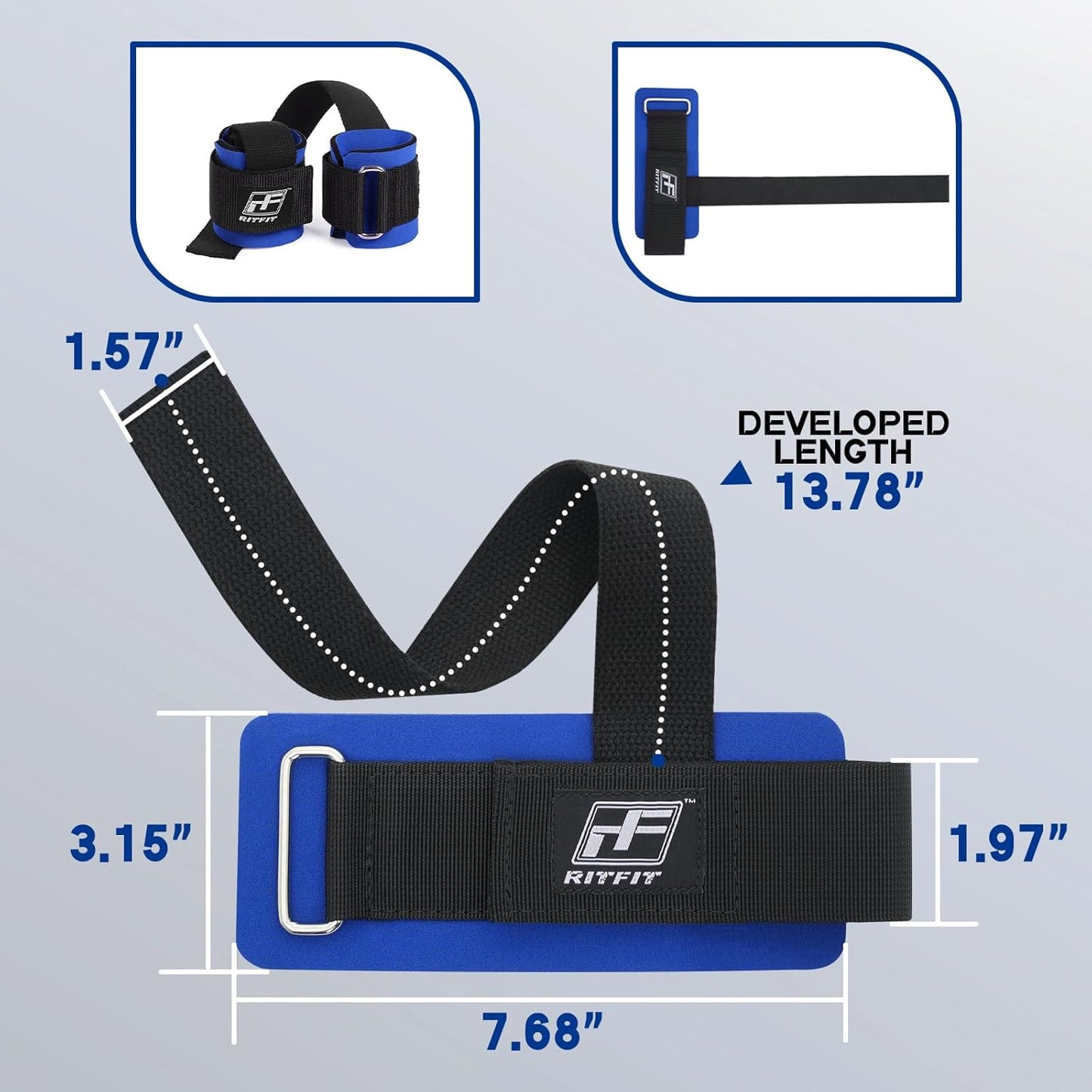 RitFit Weightlifting Wrist Straps - Durable Lifting Wraps for Powerlifting & Strength Training