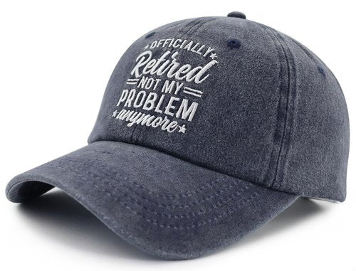 Retirement Gifts for Women Men, Retirement Party Decorations Hats, Funny Officially Retired Birthday Hat, Adjustable Embroidered Old Man Baseball Cap for Dad Mom Grandpa Grandma Friend