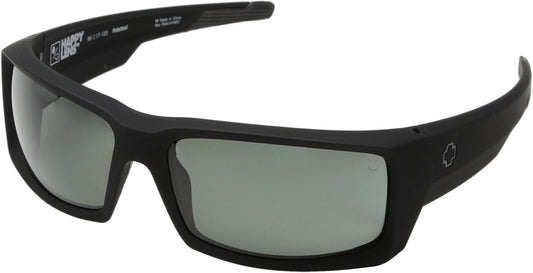 Spy Optic General Sunglasses Matte Black with Grey Green Polarized Lens + Hard Case