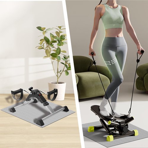 Wiojtry Ellipse Machine Non-Slip Mat, Non-Slip Workout Mat for Ellipse Leg Exerciser, Under Desk Ellipticals (19.69 * 23.62“ Dark Grey