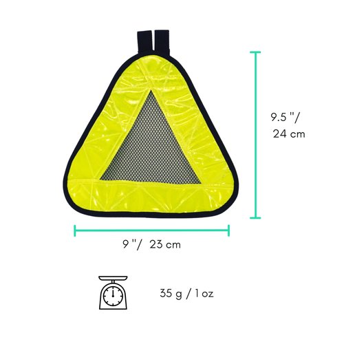 Vincita Reflective Yield Symbol with Velcro Strap - High Visibility for Safety at Night - Safety Reflector for Bike Rack, Backpack, Car Rack - Bicycle Reflective Accessories (White/Black, Large)