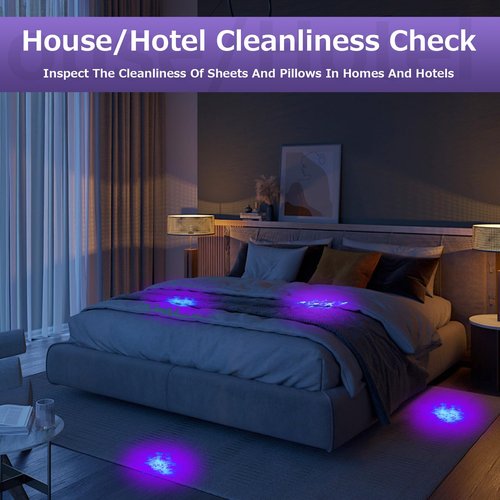 Rechargeable UV Black Light, 60W 5000mAh Dimmable UV Light, 100 LED 395nM LED Ultraviolet Blacklight, for Dog Cat Pet Urine Stains Detection, Bed Bug, Scorpions, Bedroom, Camping, Outdoor