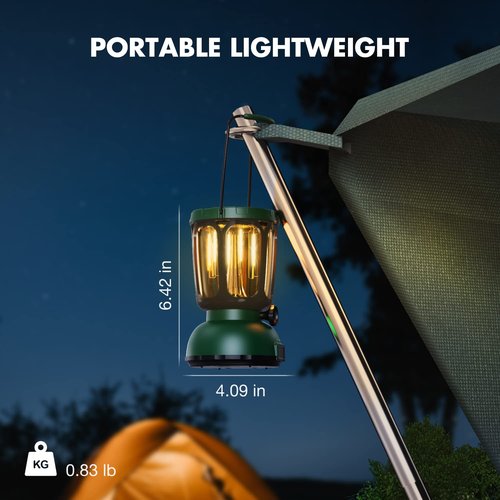 Mesqool Lanterns for Power Outages LED Camping Lantern Rechargeable Battery Powered Solar Hand Crank
