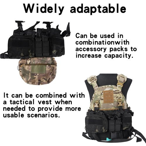 SIVIGEAR Adjustable Tactical Chest Rig with Detachable GP Pouch, 9mm/5.56 Mag Pouch, H-Harness - Durable, Comfortable