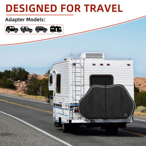 Zenicham 600D Bike Cover for Transport 1-2 Bikes, Heavy Duty Waterproof & Windproof Bike Covers Outdoor Storage with Reflective Strips, Bicycle Cover with Lock Holes