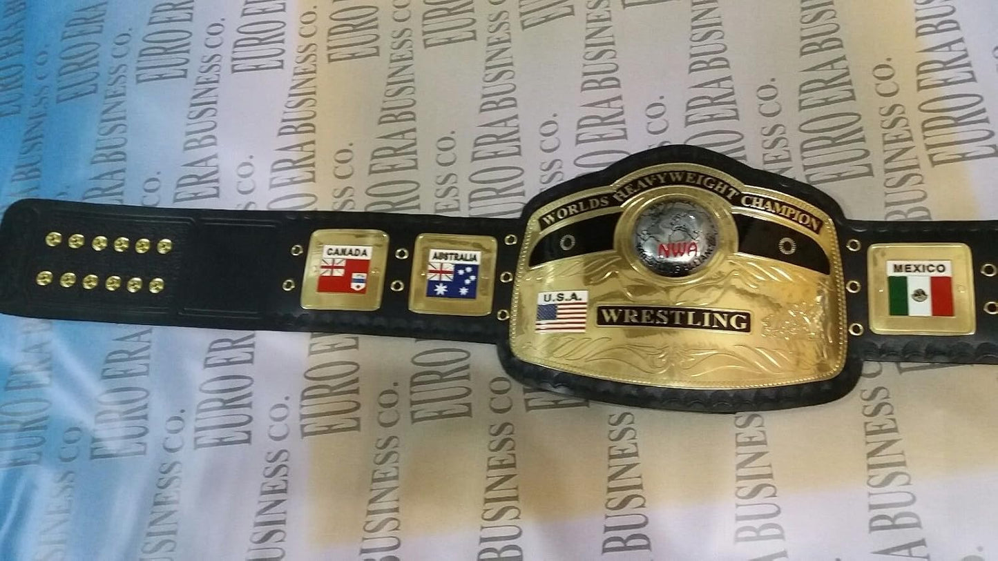 New Replica NWA Championship Belt Adult Size Metal Plates