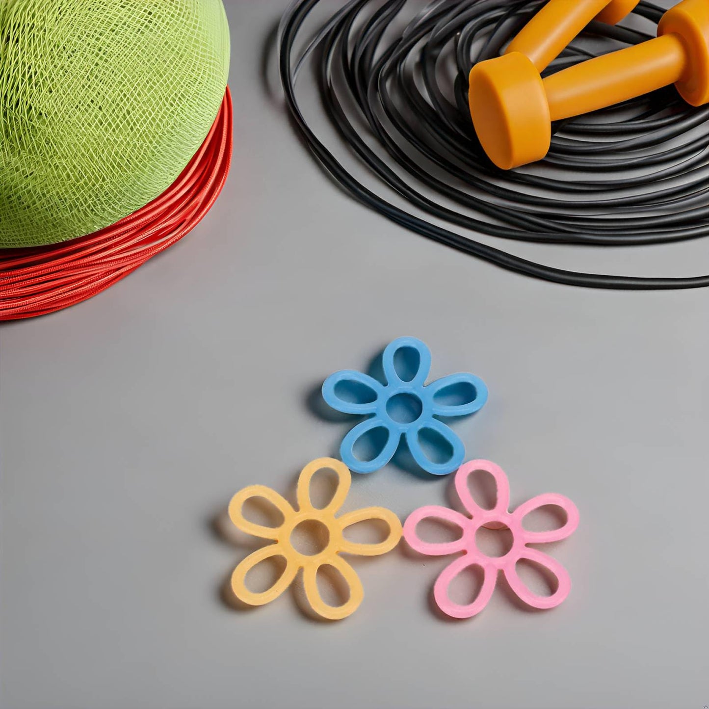 3pcs Hand Grip Strengthener Flower Shape Hand Extensor Exerciser Finger 3 Level Stretcher Hand Resistance Bands for 5/4/3kg Wrist Joint Training