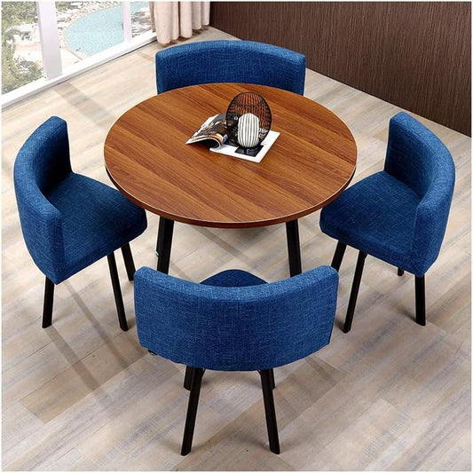Office Table and Chair Set Conference Coffee Table 90cm Leisure Table and Chair Set Modern Home Living Room Balcony Wood Round Table Creative Lounge Cafe Break Room Office Business (Color : Grey) (