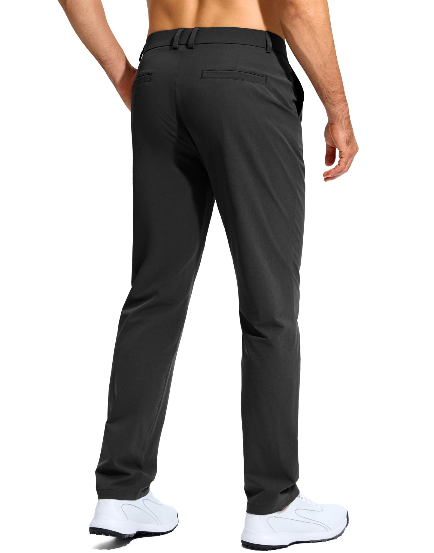G Gradual Mens Golf Pants Stretch Dress Casual Pants 30"/32"/34" Lightweight Work Travel Slacks for Men with 4 Pockets(Black,L32.W34)