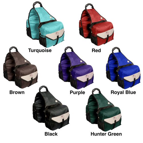 Majestic Ally Horse Saddle Bag - Nylon Insulated Leakproof Cooler, Reflective Padded with Pockets and Water Bottle Carrier, Durable Equestrian Saddle Bag (Brown)