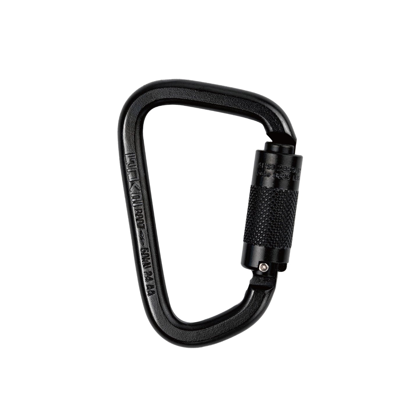 GDK2 Explorer CE Certified 50kN Screwgate Locking Carabiner in Size 4.33 x 2.68 inch, Heavy-Duty Carabiners for Climbing, Mountaineering, and Rappelling, Alloy Steel, Midnight Black,1 Pack