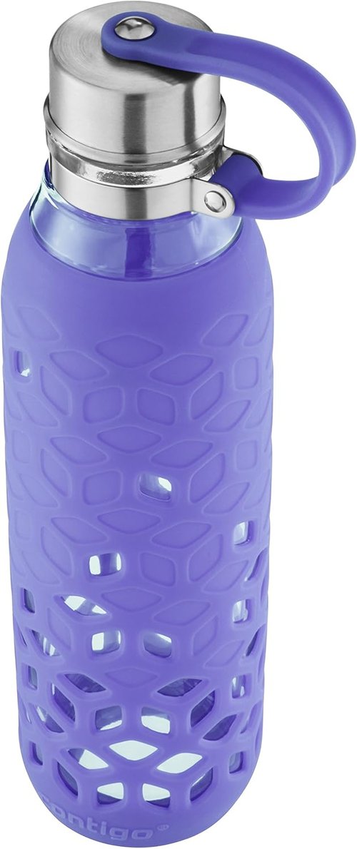 Contigo Purity Glass Water Bottle, 20oz, Scuba
