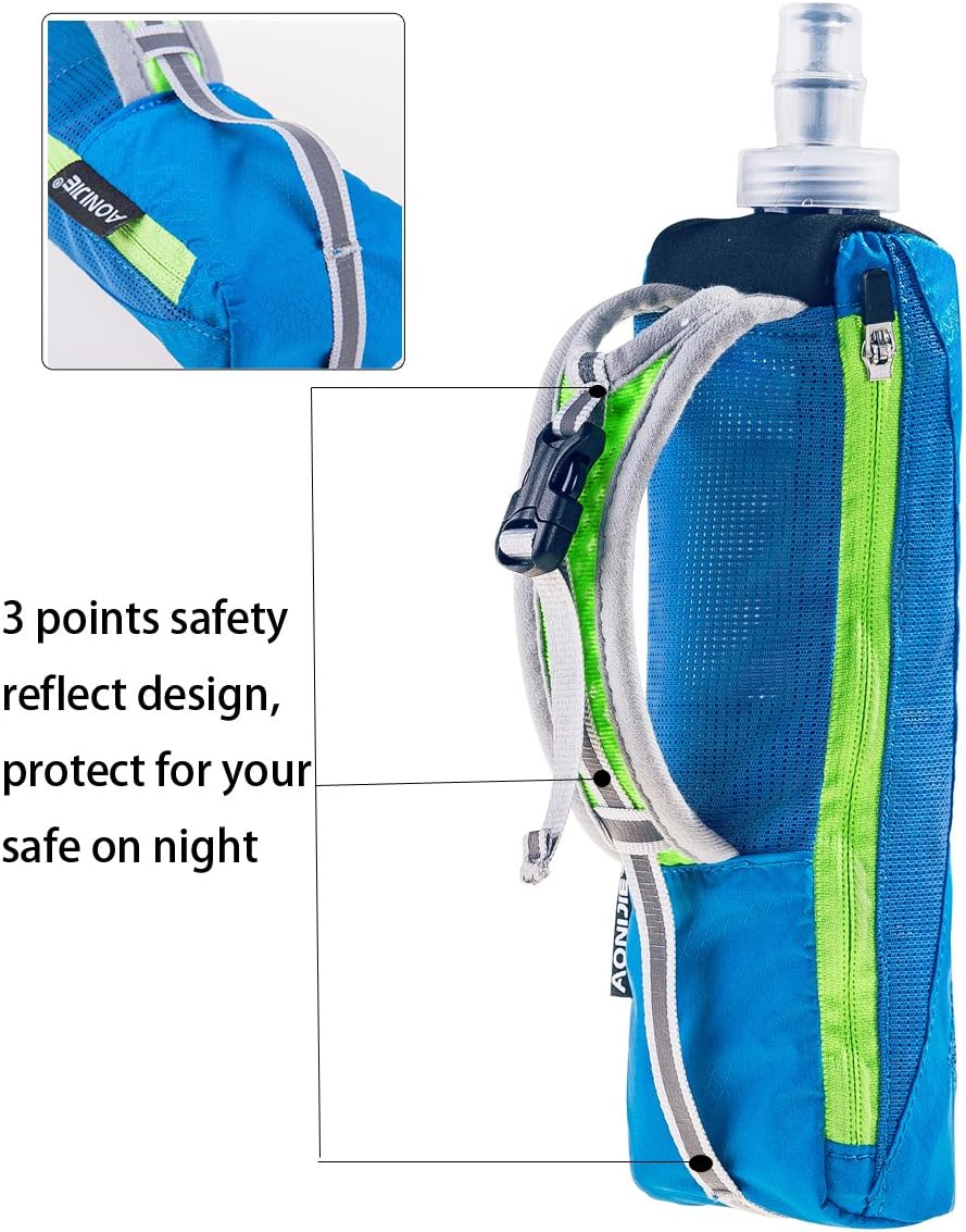 Geila Handheld Water Bottle for Running, 17 oz Grip Handheld Bottle with Hand Strap Hydration Pack, Sport Soft Flask