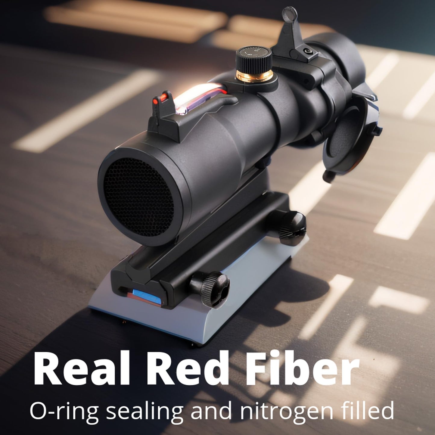 CTOPTIC 4x32 Red Fiber Dot Scope with Sight System for Picatinny 20mm Rail Yotto 7.62 x 39 Laser Sight (rd)