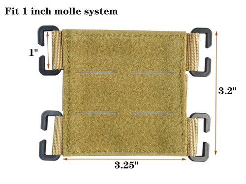 Molle Patch Display Holder,Hook and Loop Tactical Morale Patches Board Molle Attachment Molle Patch Panel with Laser Cutting Loop for Backpack Tactical Vest (Khaki 3")