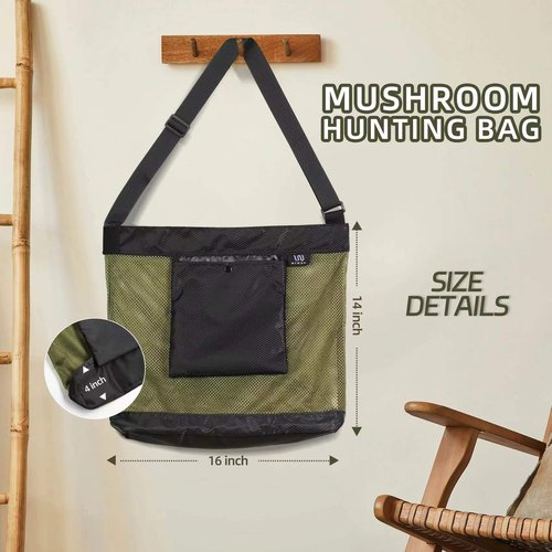 MYWSN Mushroom Foraging Bag - Foraging Kit With Mesh Bag, Adjustable Shoulder Strap, Mushroom Basket With Smartphone Pocket(Mixed color 2 Pack)