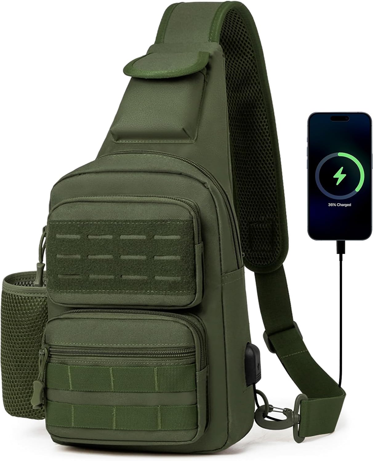 HUNTVP Small Tactical Sling Chest Pack Bag Molle Daypack Backpack Military Crossbody，Type1- ACU Camouflage