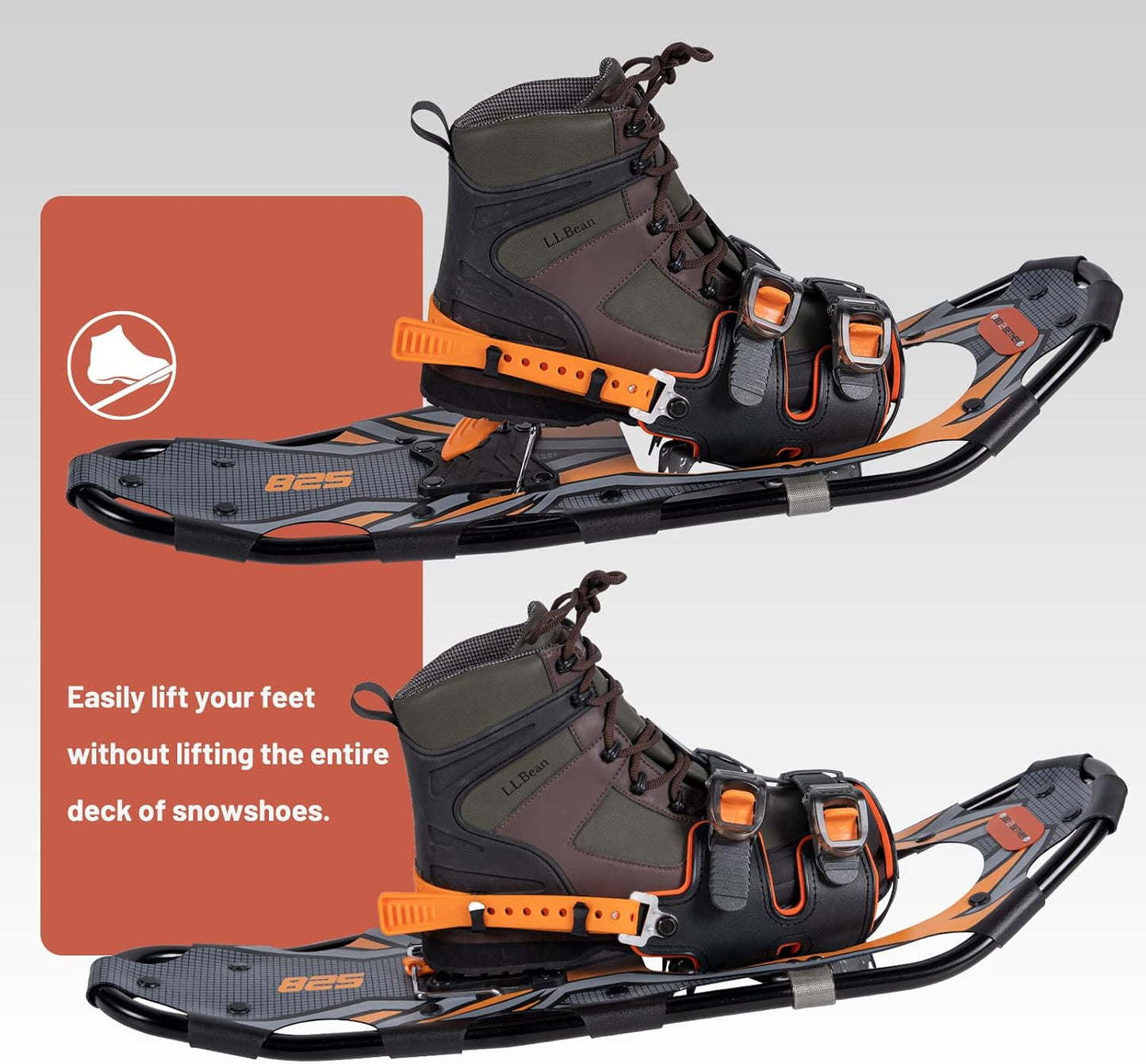 G2 21/25/30/36 Inches Light Weight Snowshoes with Toe Box, EVA Padded Ratchet Binding, Heel Lift, Flexible Pivot Bar, Durable Back Strap, Trekking Poles, Carrying Bag, Snow Baskets(6 colors available)