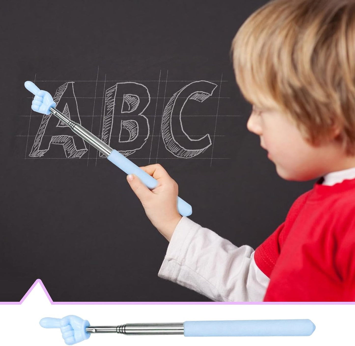 3 PCS Telescopic Pointer Finger Stick,Classroom Finger Pointer Stick Pointers,Kids Reading Finger Pointer Stick,Collapsible Finger Pointing Stick,for School Kindergarten Elementary,Classroom Supplies