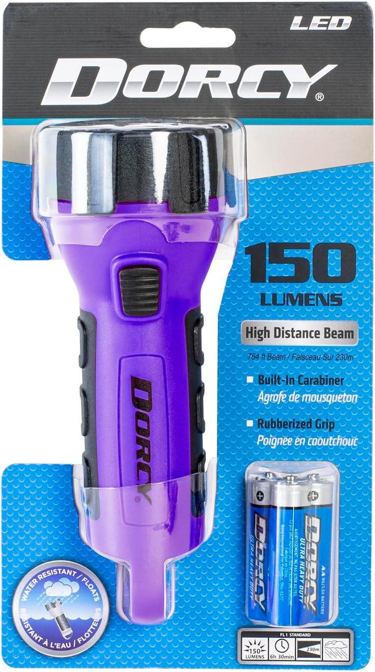 Dorcy 55 Lumen Floating Water Resistant LED Flashlight with Carabineer Clip, Pink ( 41-2509)