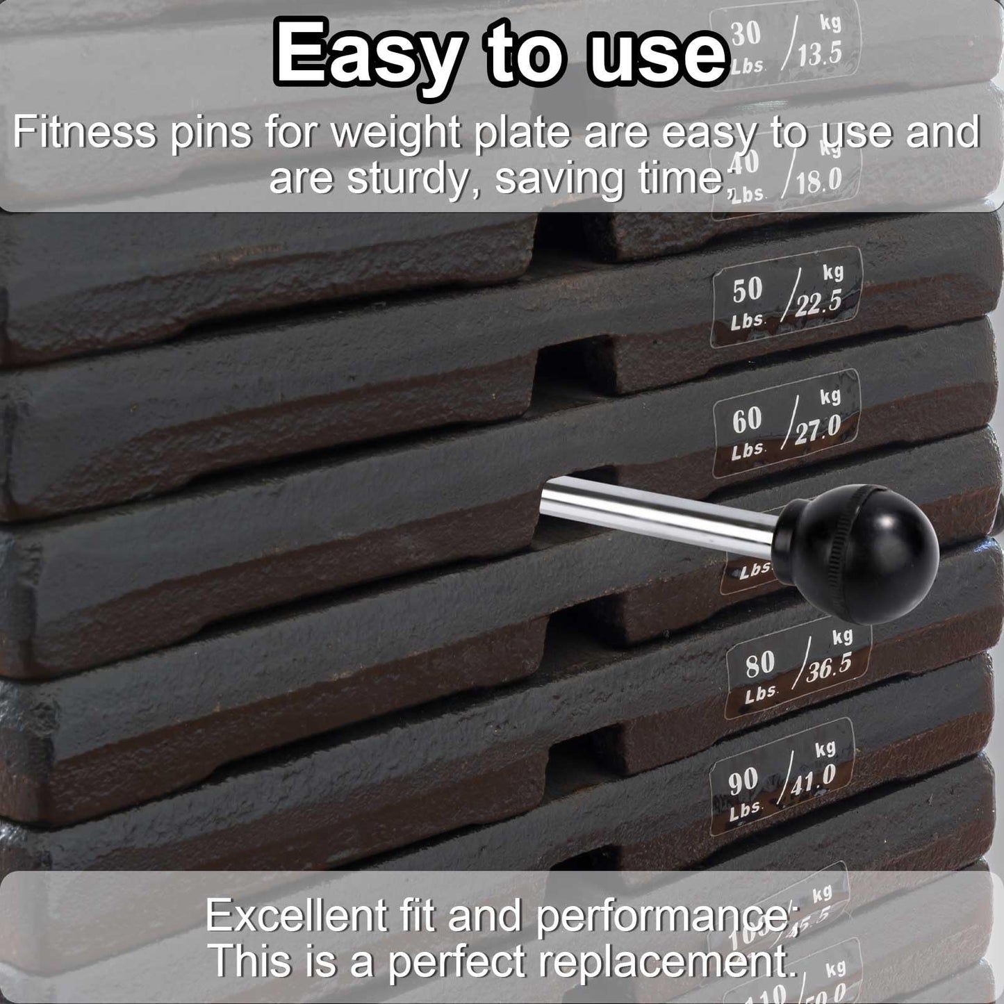 2pcs Weight Stack Pins, Round Lifting Cable Pin Tensile 3/8 Inch Locking Space, Plate Performance Selector Bench Pin, Universal Weight Pin for Home Gym Drop Set Exercise Machine Part Accessories