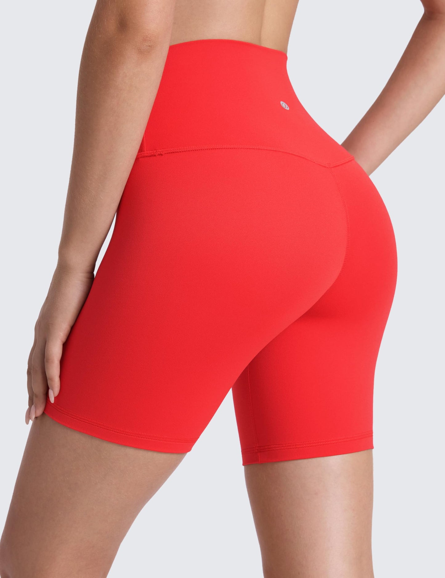 CRZ YOGA ButterLuxe Biker Shorts 6" - High Waisted Workout Running Volleyball Spandex Yoga Womens Deep Red X-Large