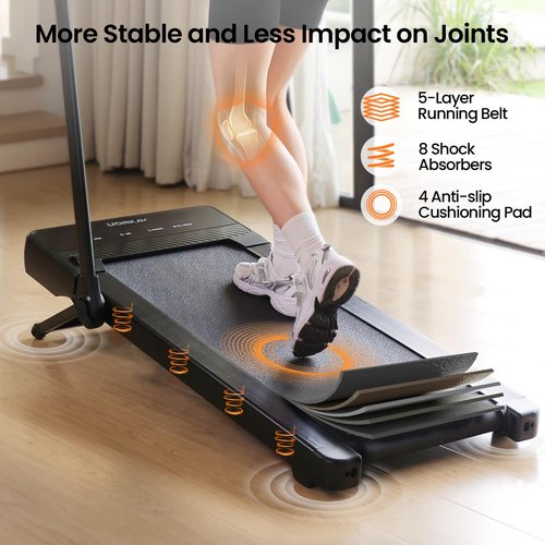 Uorkay Foldable Walking Pad with Auto Incline, Under Desk Treadmills for Home with 15% Incline, 2 in 1 Treadmill with Remote Control, Incline Walking Pad Treadmill with HIIT Modes, Low Noise