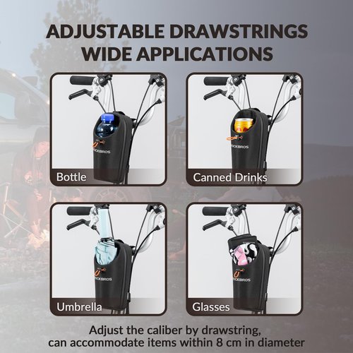 ROCKBROS Electric Scooter Bag Bike Frame Bag Bicycle Water Bottle Bag 1.5L Large Capacity Quick Installation for Mountain Bikes E-Scooters and Folding Bikes