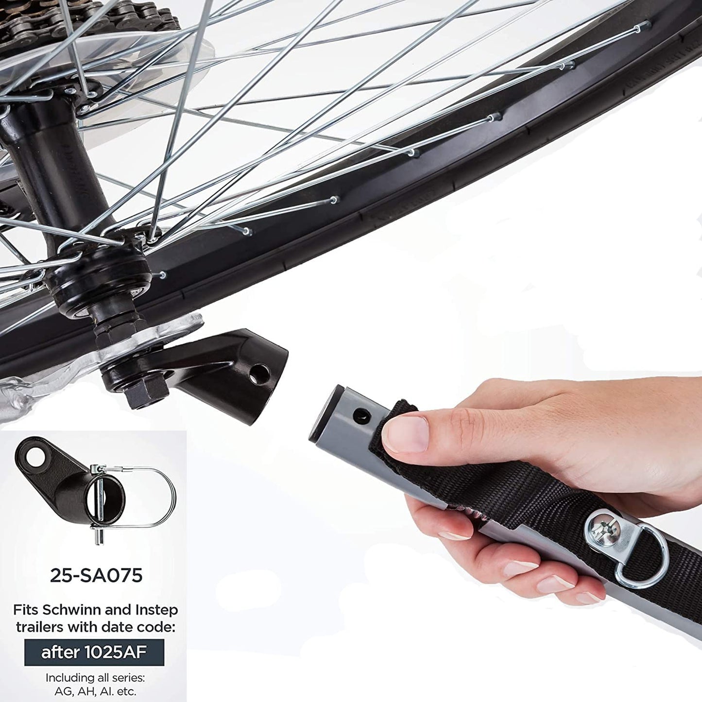 Ansxder Bike Trailer Hitch Coupler for Instep and Schwinn, Black, Multi-compatible, Strong and Durable, Easy to Install, For Kids/Dog, 50 lbs Capacity, Unisex, Bike Trailer