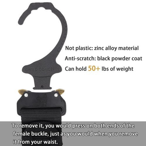 Gwild Concepts 32-41 Inches Tactical Battle Belt (Heavy Duty Belt Hanger) (Quick Release Buckle) 1.75" MOLLE and 1.5" Inner Combat Belts