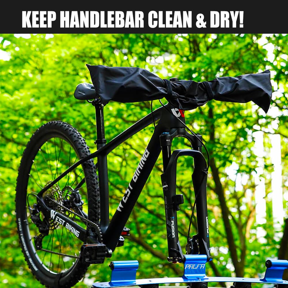 AUDIFU Bike Handlebar Cover Waterproof Bicycle Handlebar Protective Cover Handlebar Hood Fits Straight Handlebar - Moutain Bike Rain UV Protection